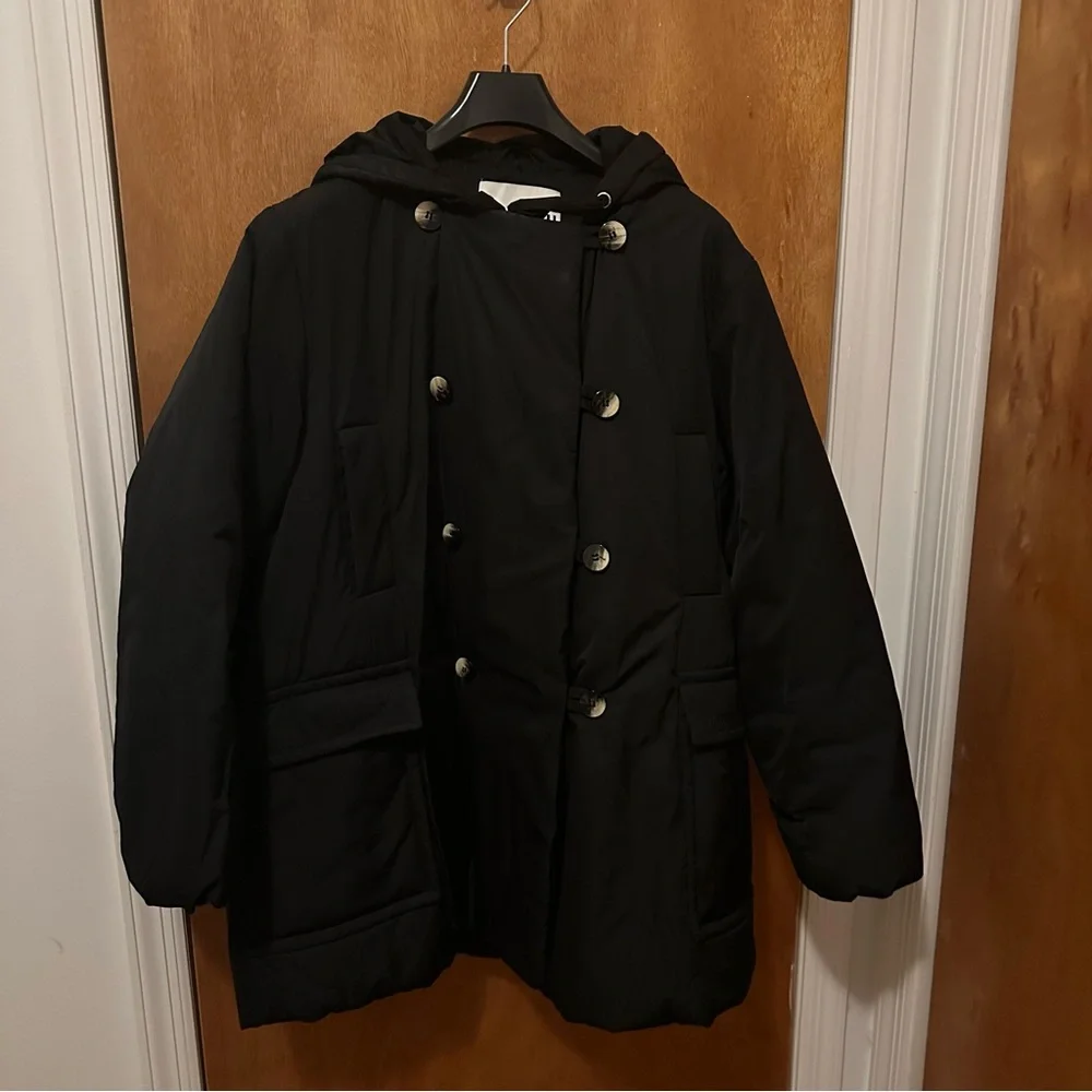 Ganni Black Puffer Midi Jacket/Parka - Picture 3 of 6